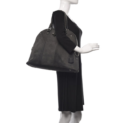 Saint Laurent Nubuck Lizard Embossed Oversized Muse Grey 2 of 12