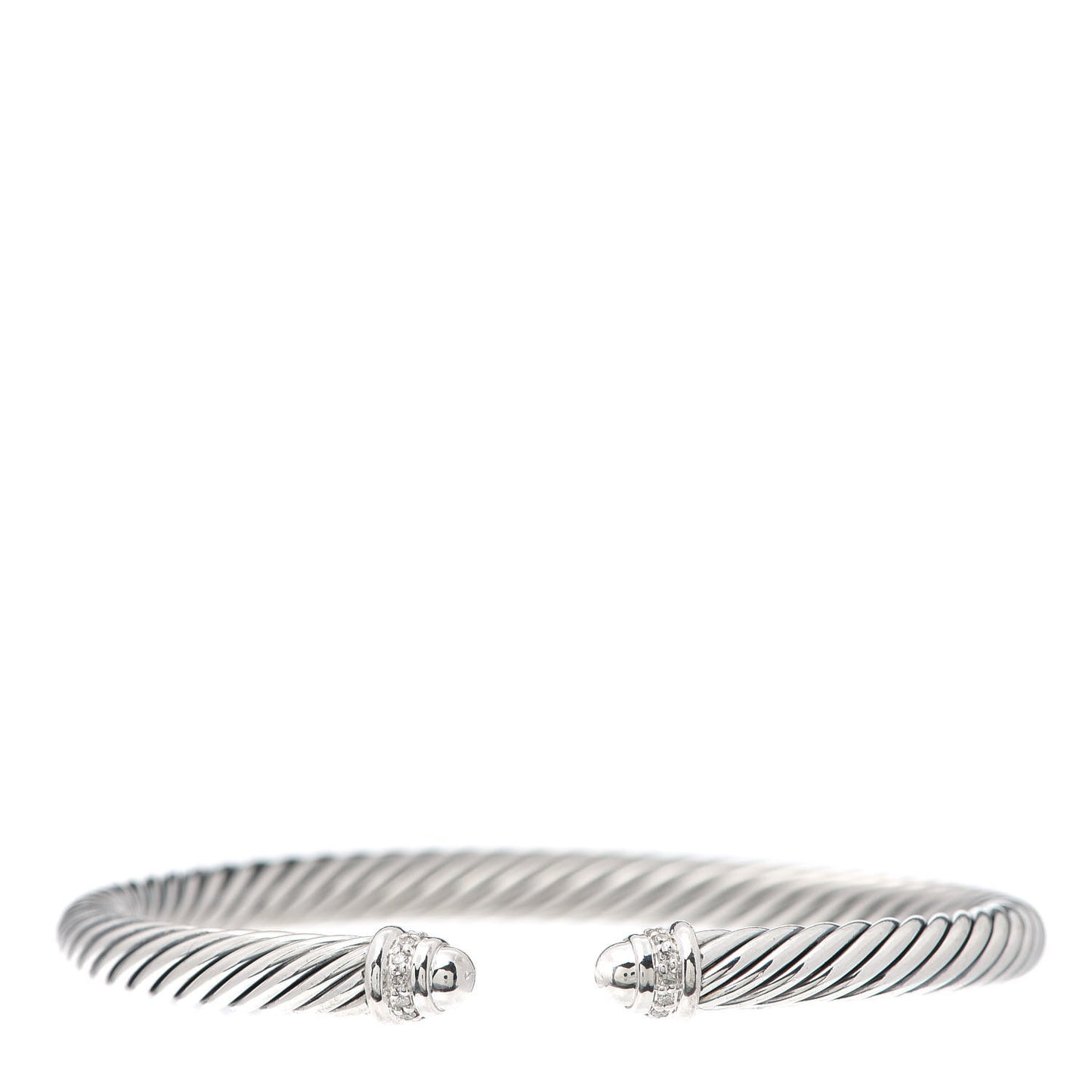 Sterling Silver Diamond 5mm Cable Classics Dome Bracelet