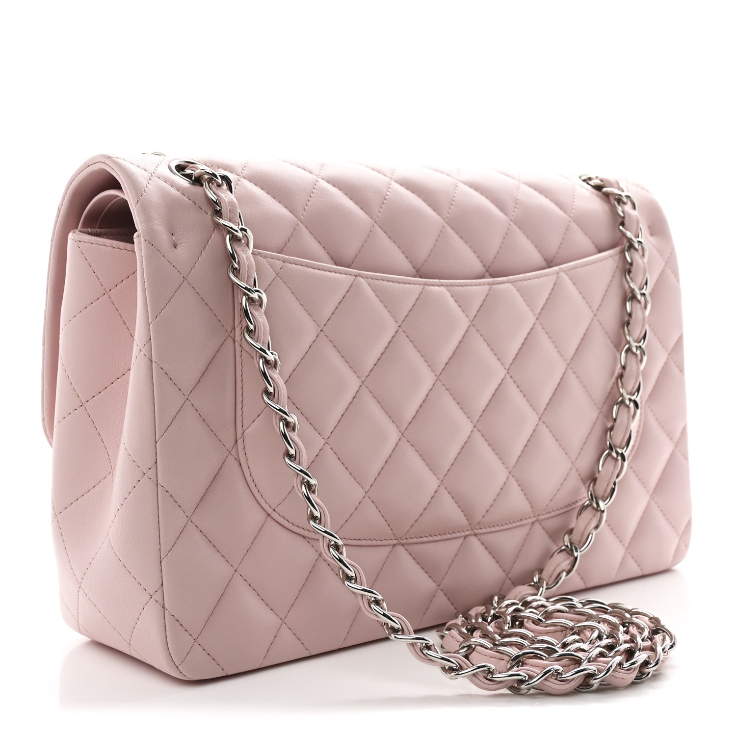 Chanel Lambskin Quilted Jumbo Double Flap Light Pink 3 of 11