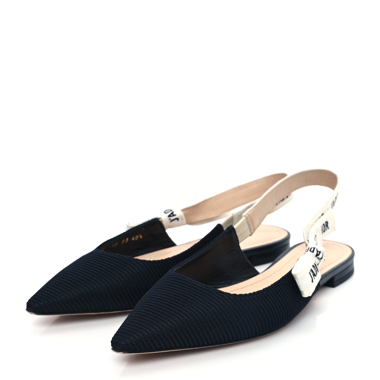 Technical Canvas Ribbon J'Adior Slingback Ballet Flats 40.5 Black