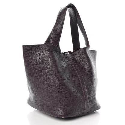 Hermes Taurillon Clemence Picotin Lock 26 GM Raisin 3 of 7