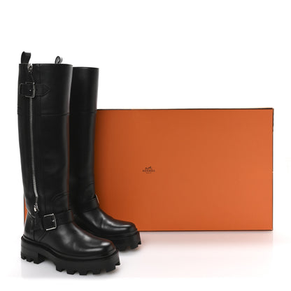 Hermes Calfskin Jaime Boots 35 Black 9 of 9