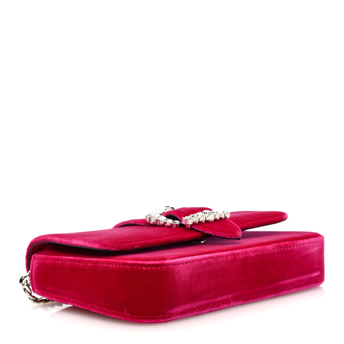 Velvet Crystal Cheri Wallet on Chain Pink