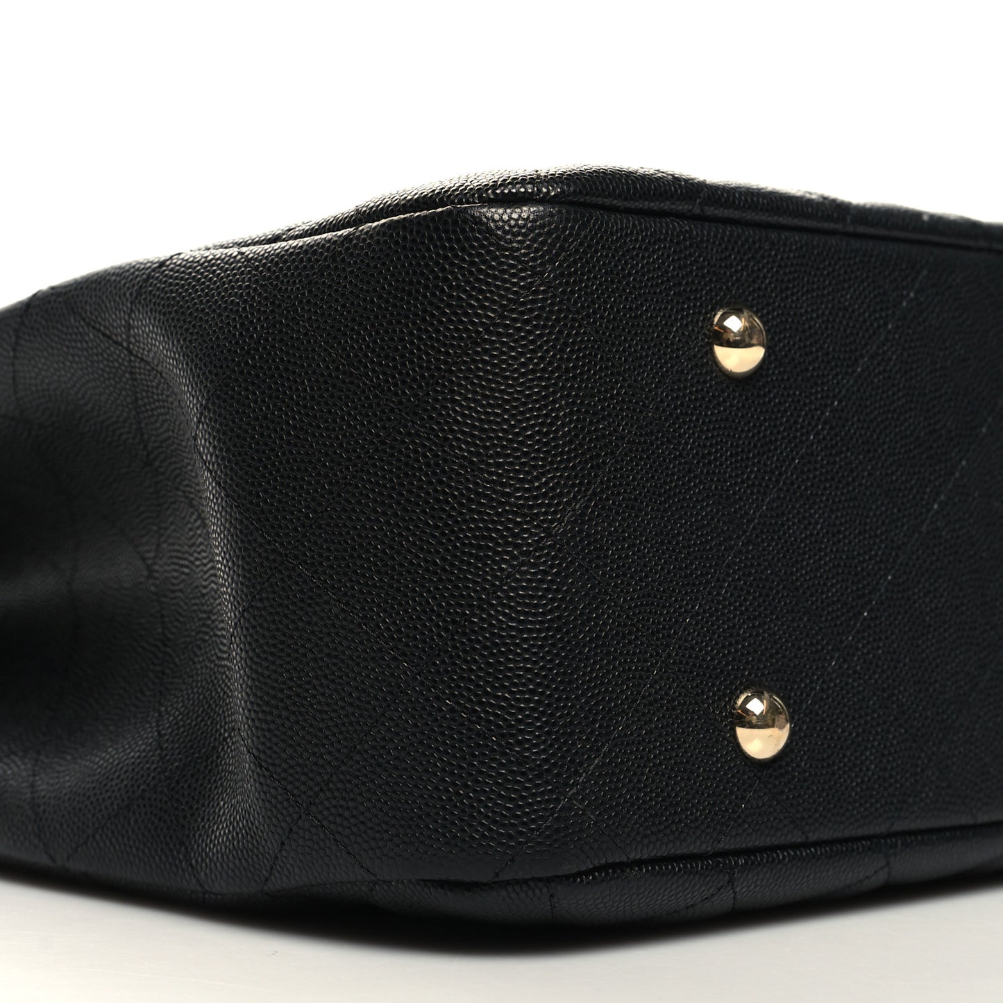 Caviar Quilted Large Shopping Tote Black