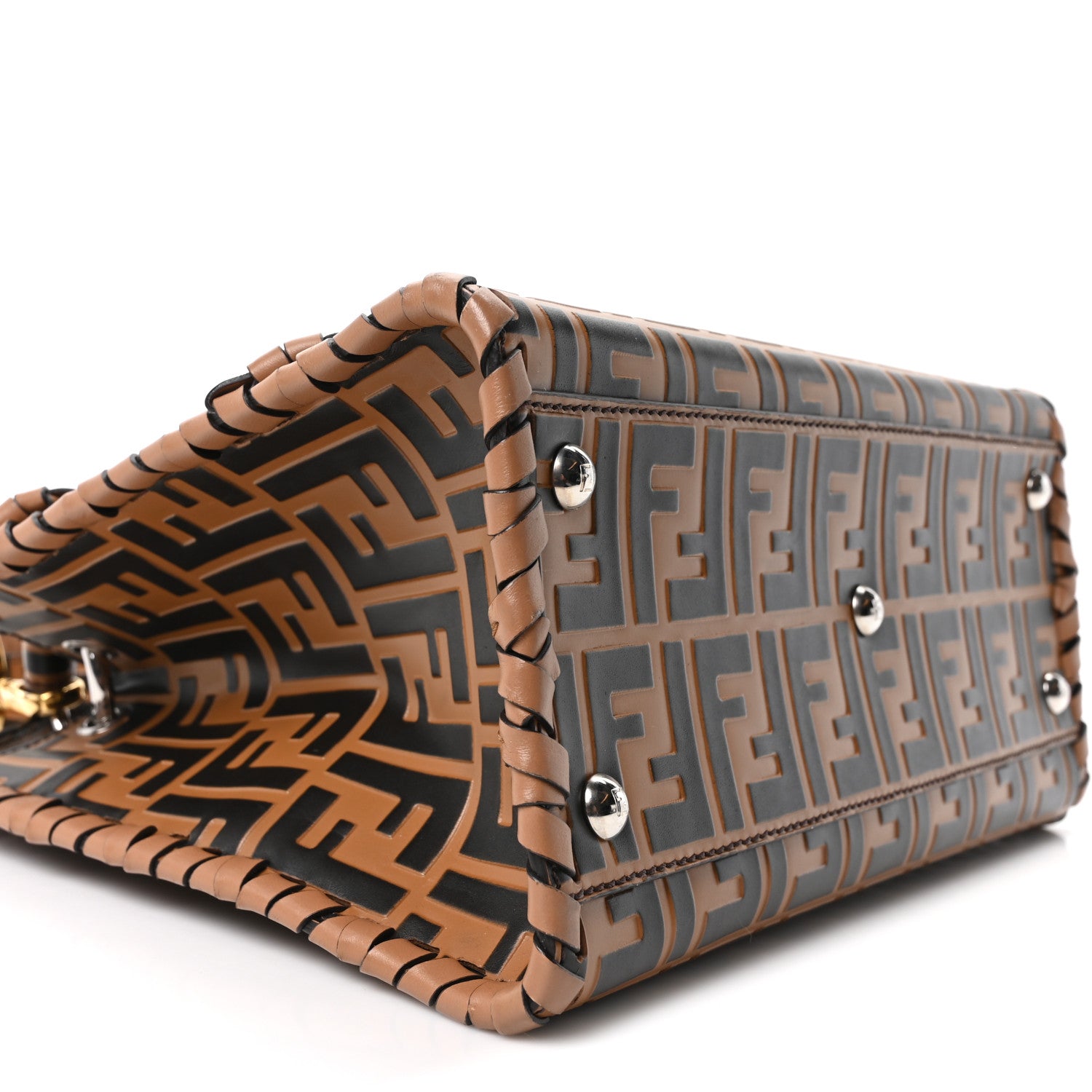 FENDIバッグ Fendi Vitello Century F is Fendi Whipstitch Threads FF Embossed