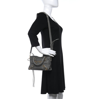 Balenciaga Chevre Gold Metallic Edge Hardware Mini City Gris Acier 2 of 11
