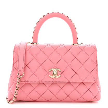 Chanel Caviar Quilted Mini Coco Chain Handle Flap Pink 1 of 11
