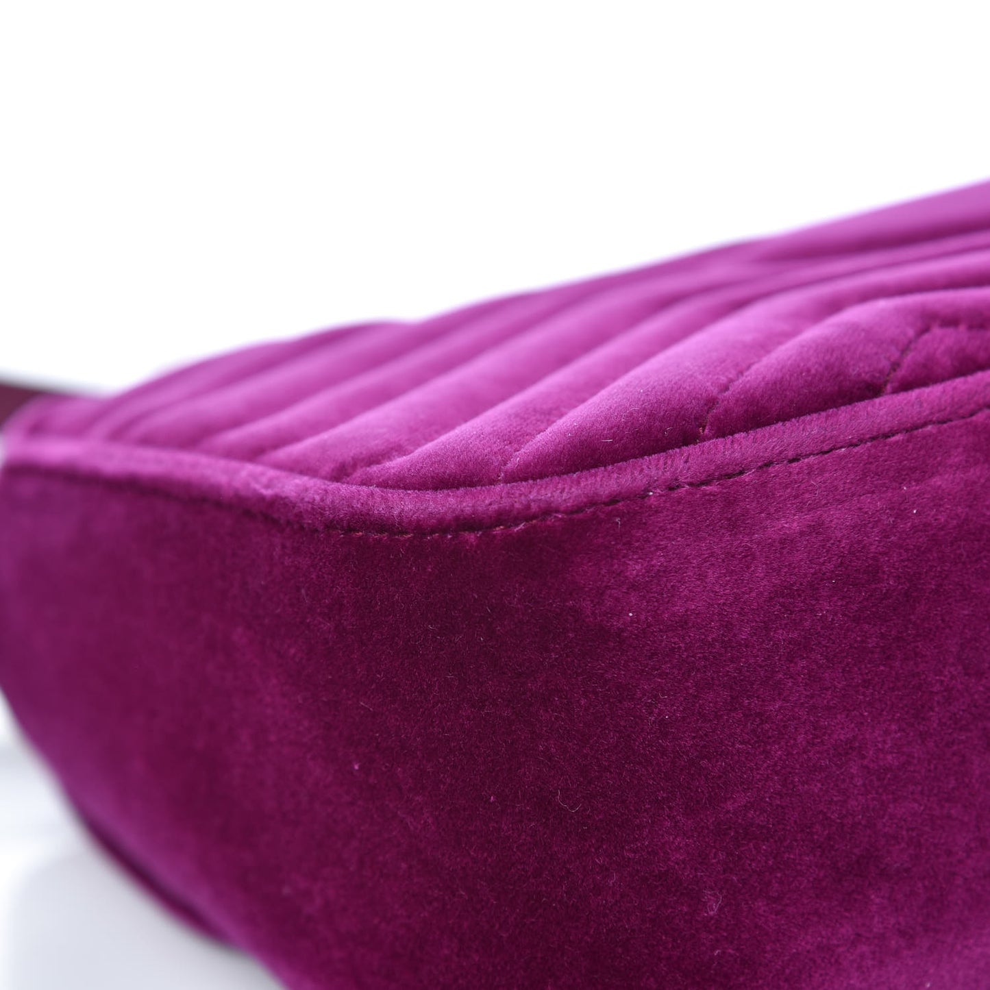 Velvet Matelasse Small GG Marmont Shoulder Bag Fuchsia Violet Cyclamen