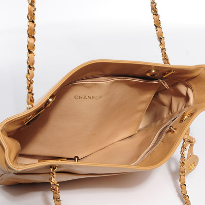 Chanel Lambskin Quilted Shoulder Bag Beige 5 of 9