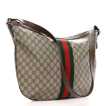 Gucci GG Supreme Monogram Web Ophidia Half Moon Hobo Brown 3 of 10