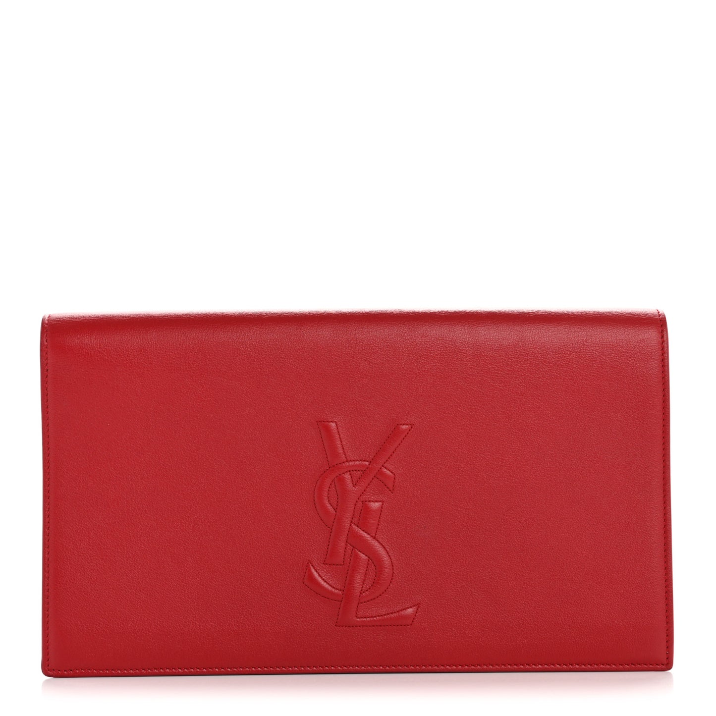 Calfskin Monogram Large Belle De Jour Clutch Red