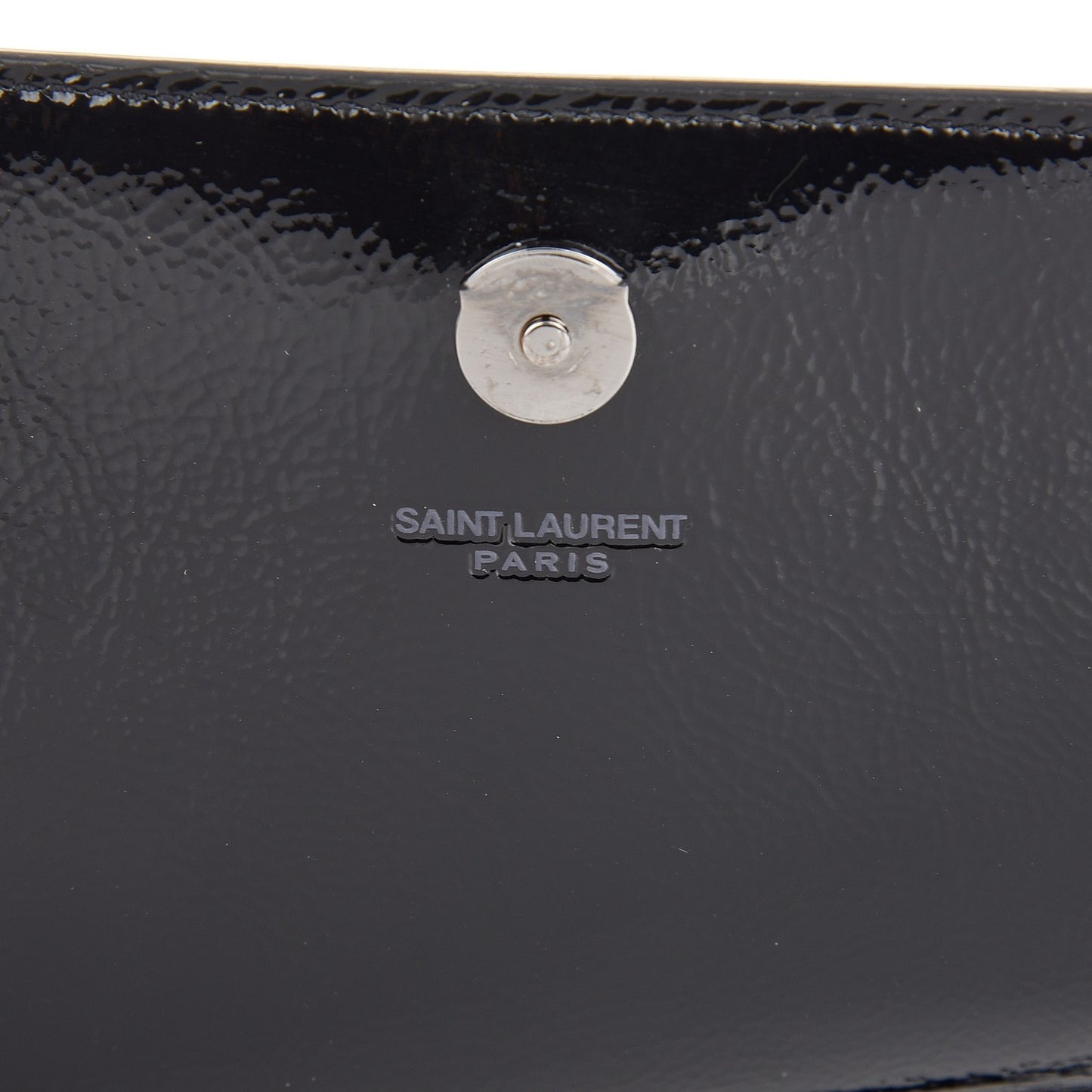 Textured Patent Medium Classic Monogram Kate Satchel Black