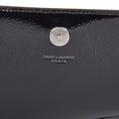 Saint Laurent Textured Patent Medium Classic Monogram Kate Satchel Black 6 of 7