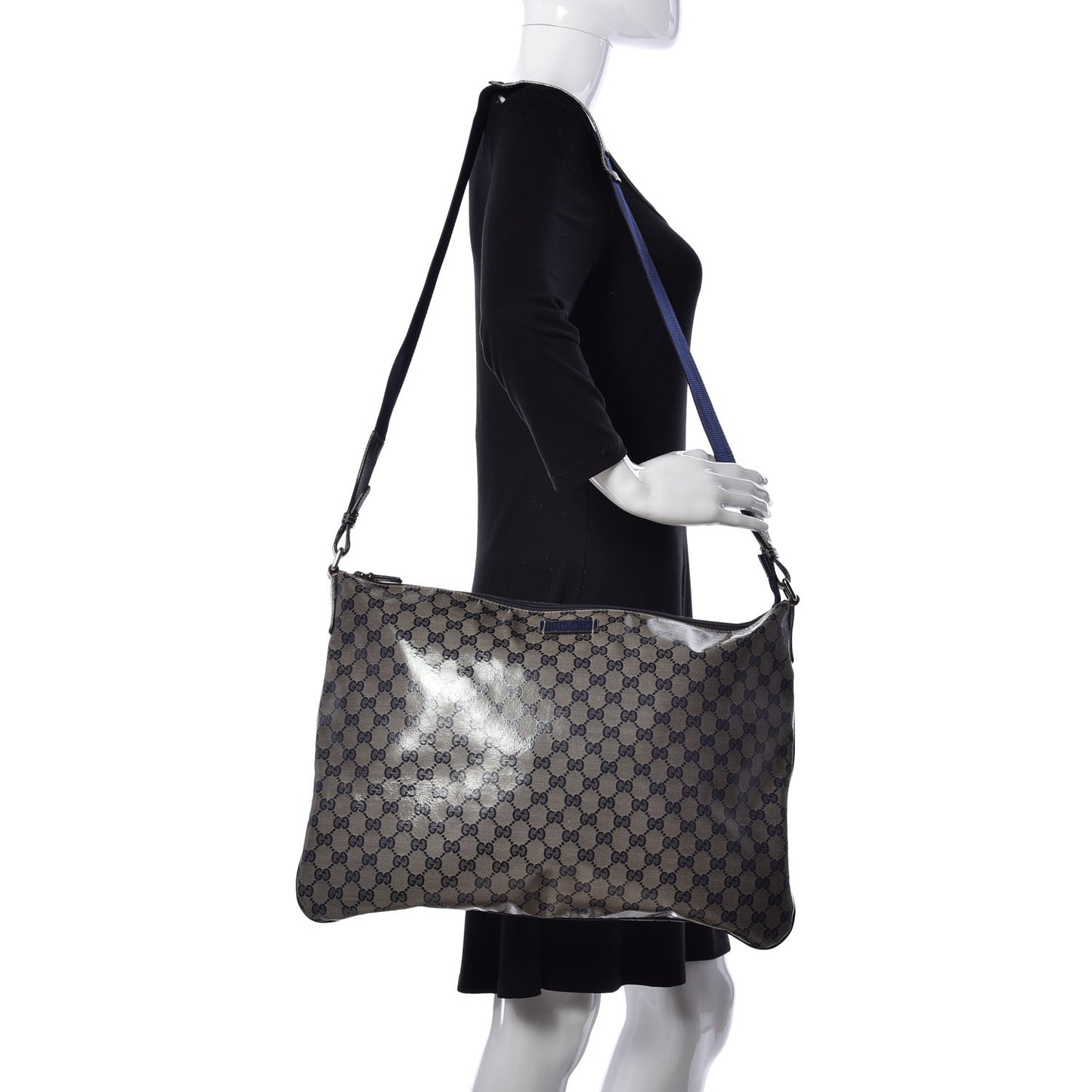 Crystal Monogram Messenger Bag Navy