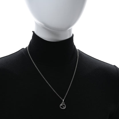Gucci Sterling Silver Small Textured Interlocking G Pendant Necklace 3 of 4