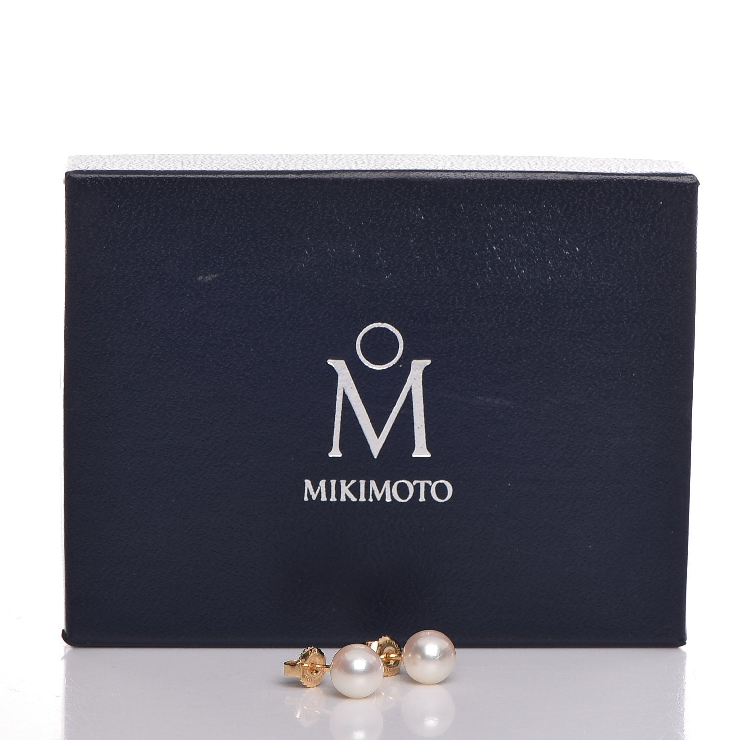 Mikimoto 18K Yellow Gold Akoya Pearl 7-7.5mm Stud Earrings 6 of 6