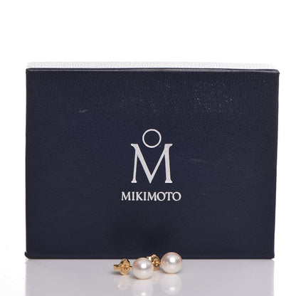 Mikimoto 18K Yellow Gold Akoya Pearl 7-7.5mm Stud Earrings 6 of 6