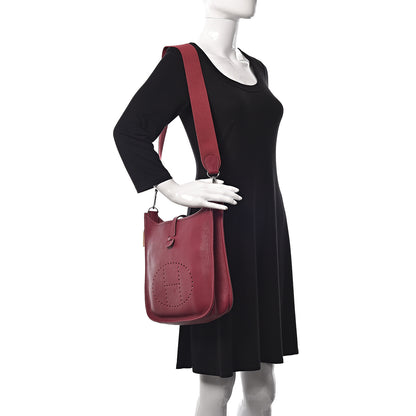 Hermes Taurillon Clemence Evelyne PM Rubis 2 of 11