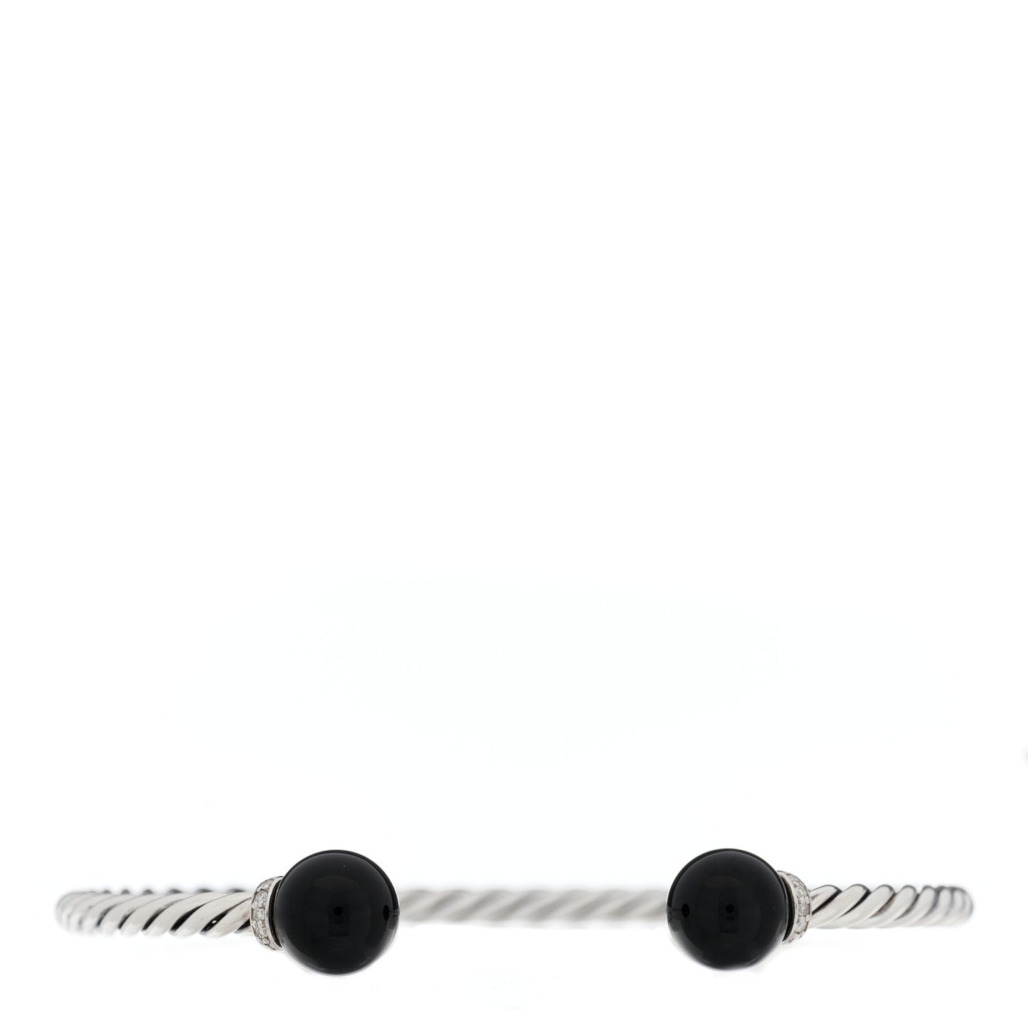 Sterling Silver Diamond Onyx 9mm Solari Bracelet