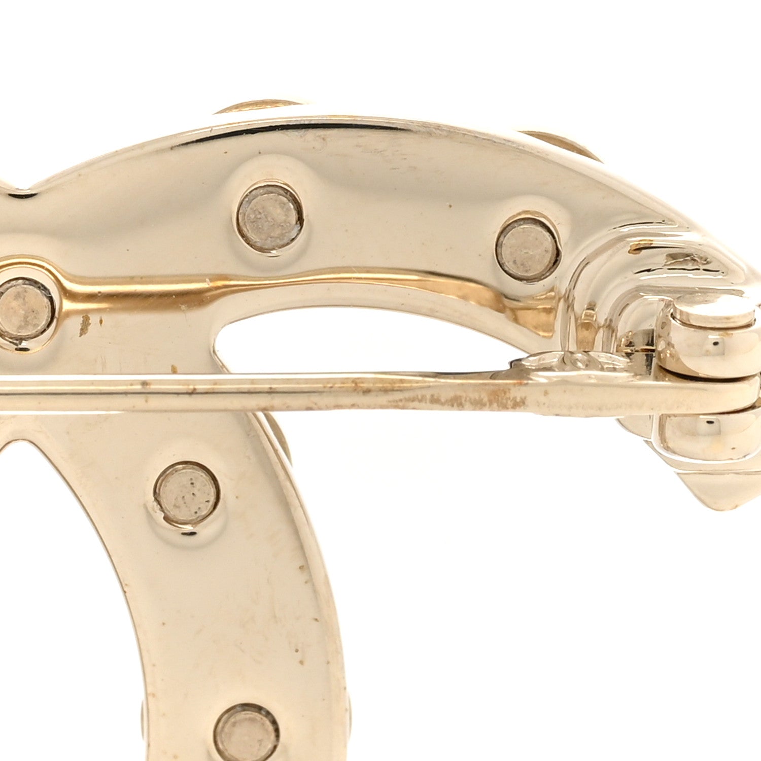 Chanel Crystal CC Brooch Gold 5 of 8