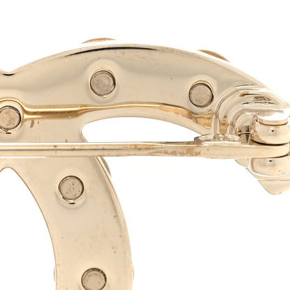 Chanel Crystal CC Brooch Gold 5 of 8