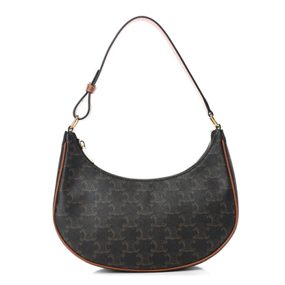 Celine Triomphe Canvas Calfskin Ava Shoulder Bag Tan 1 of 9