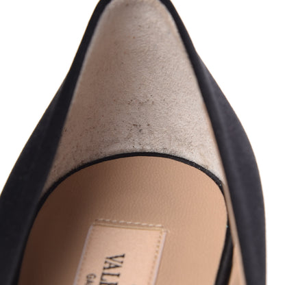 Valentino Garavani Satin Peep Toe Pumps 40 Black 12 of 15