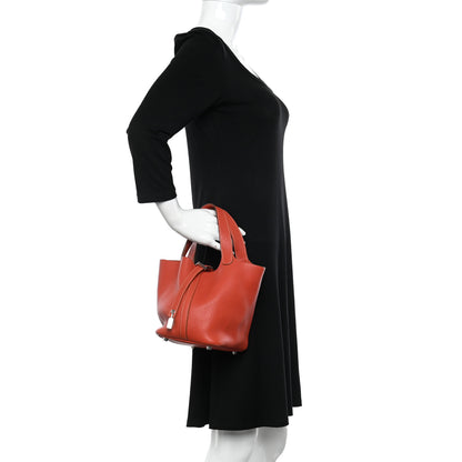 Hermes Taurillon Clemence Picotin Lock 18 PM Sanguine 2 of 10