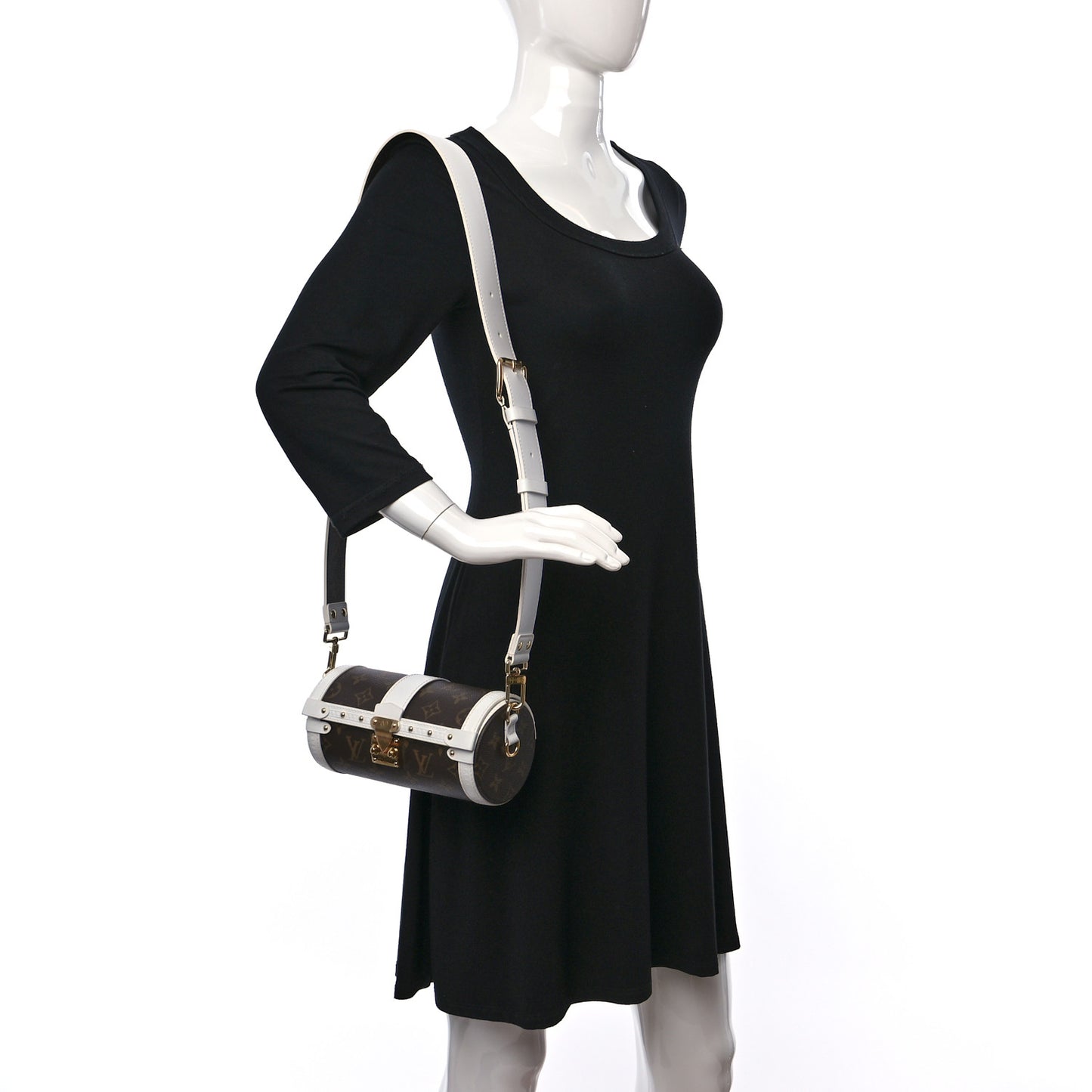 Monogram LV Match Papillon Trunk White