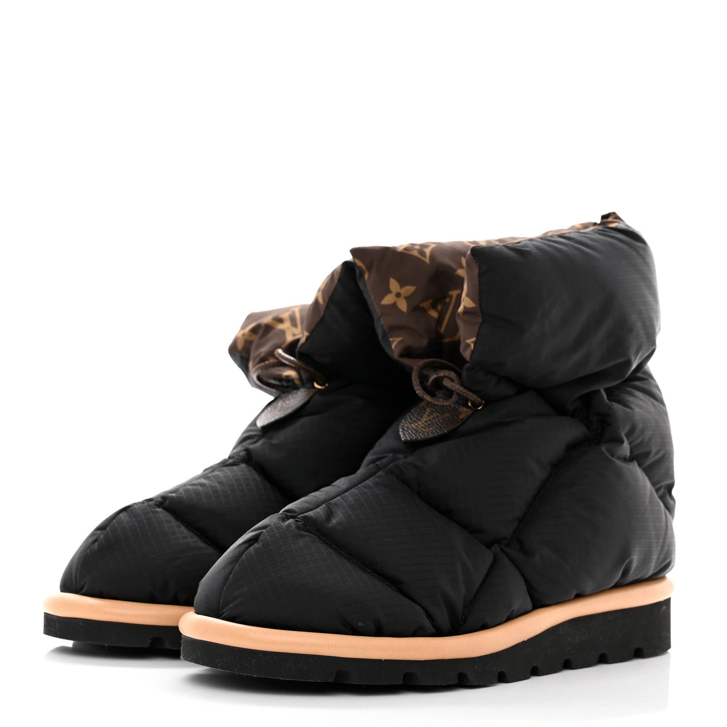 Nylon Monogram Pillow Comfort Ankle Boot 37 Black