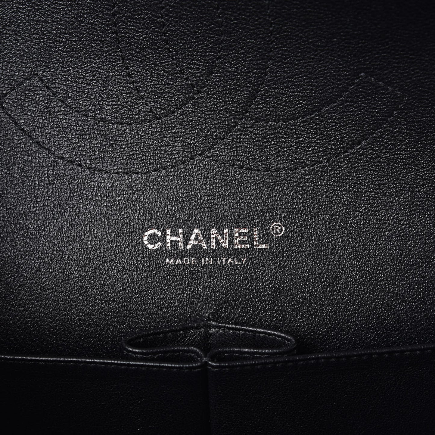 Patent Quilted Jumbo Double Flap Black
