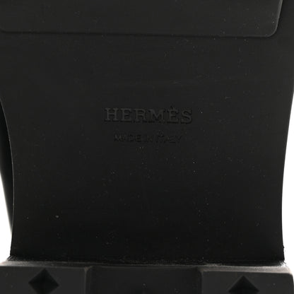 Hermes Glossed Calfskin Funk Ankle Boots 37 Black 8 of 9