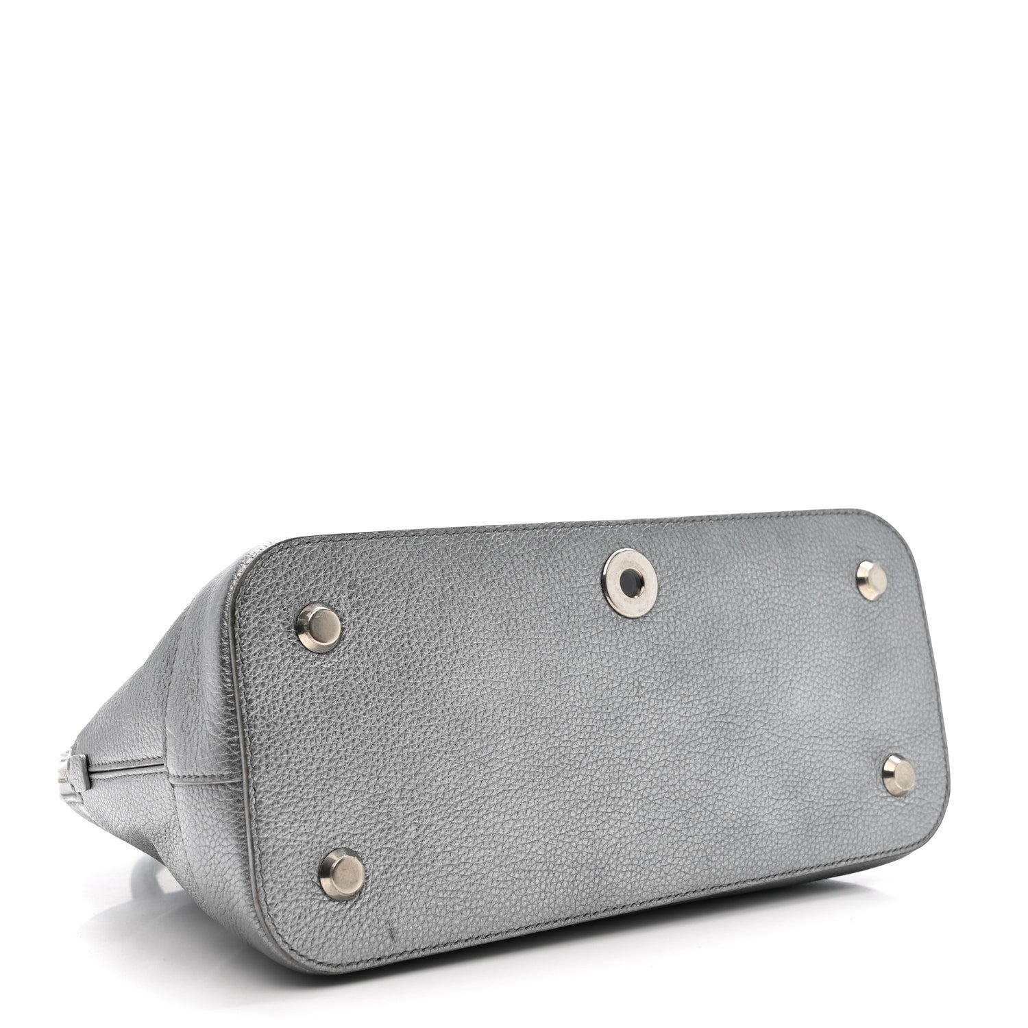 Balenciaga Metallic Calfskin LED Logo Projector Top Handle Bag Silver 4 of 17