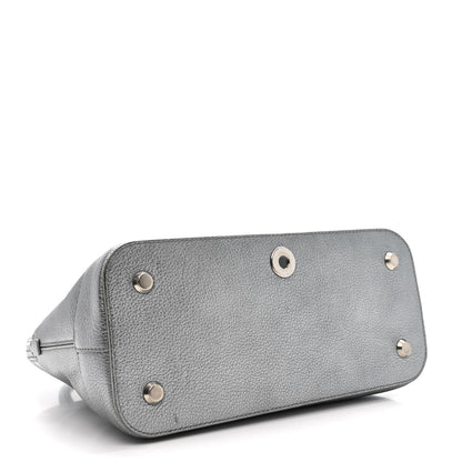 Balenciaga Metallic Calfskin LED Logo Projector Top Handle Bag Silver 4 of 17