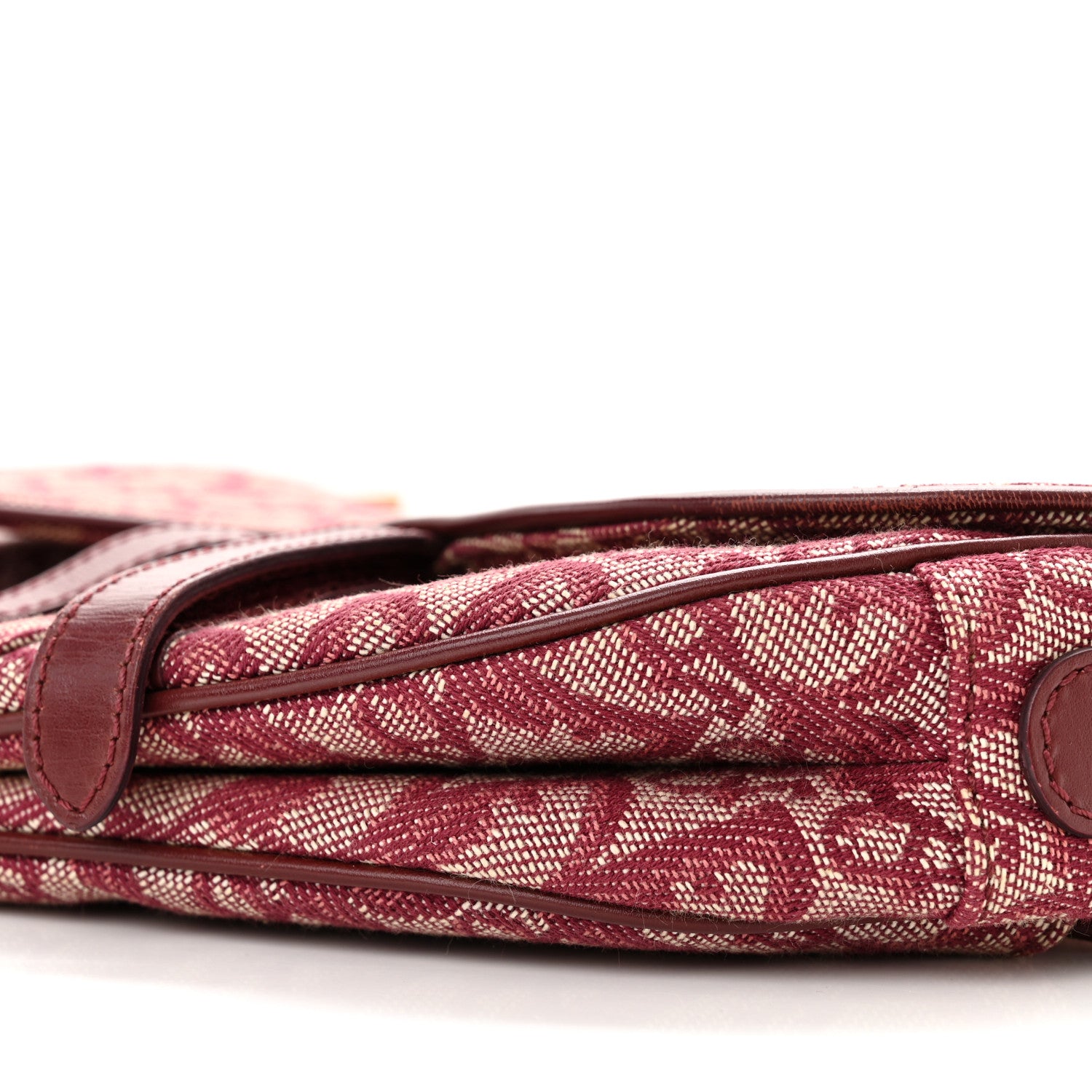 Christian Dior Monogram Saddle Bag Burgundy 10 of 14