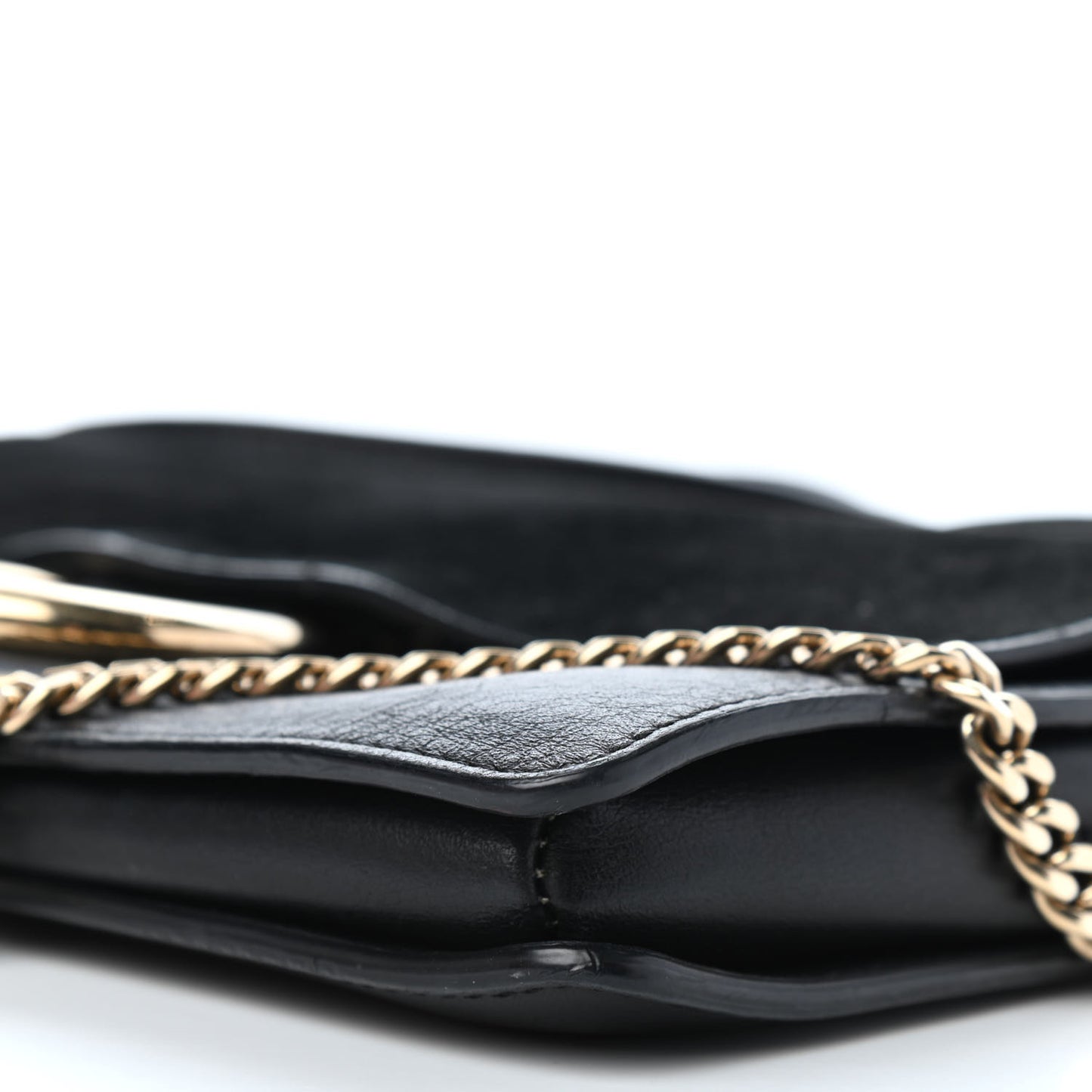 Suede Calfskin Small Faye Shoulder Bag Black
