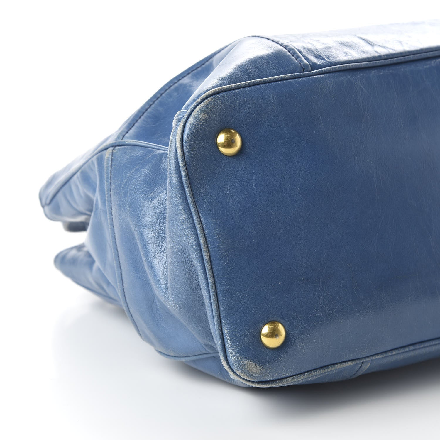 Miu Miu Vitello Shine Top Handle Satchel Laguna 6 of 9