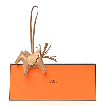 Hermes Milo Lambskin Matte Alligator Touch Grigri Rodeo Pegase Horse Bag Charm PM Chai 5 of 5