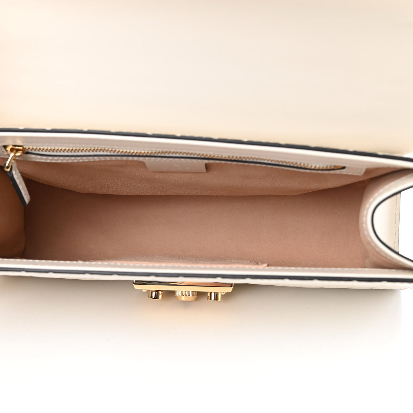 Guccissima Medium Padlock Shoulder Bag Black Mystic White