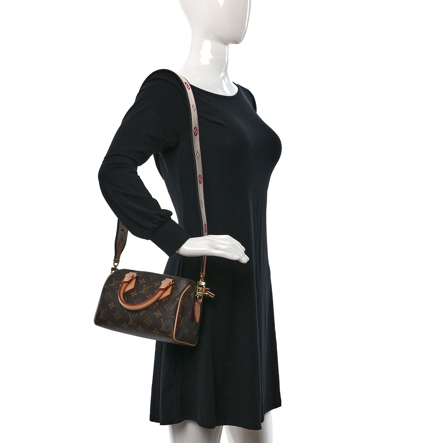 Louis Vuitton Monogram Speedy Bandouliere 20 Black 2 of 8