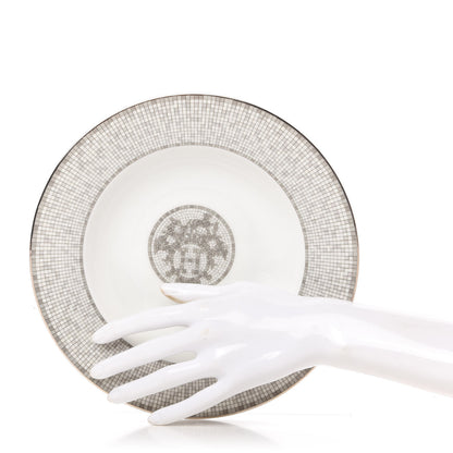 Hermes Porcelain Mosaique Au 24 Platine Cereal Bowl Set of 2 3 of 7