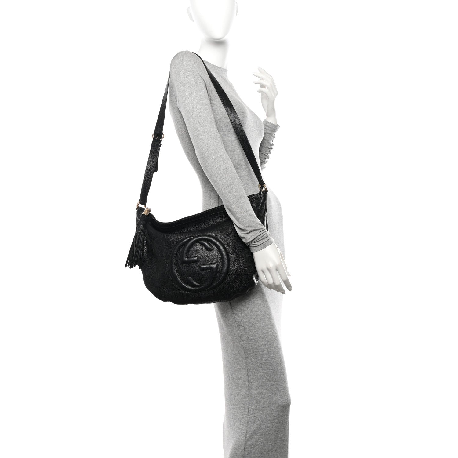 Gucci Pebbled Calfskin Medium Soho Hobo Black 2 of 18