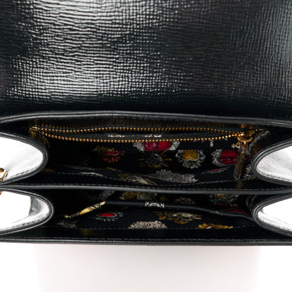 Dolce & Gabbana DOLCE GABBANA Grained Calfskin Heart Printed Welcome Satchel Black Multicolor 5 of 11