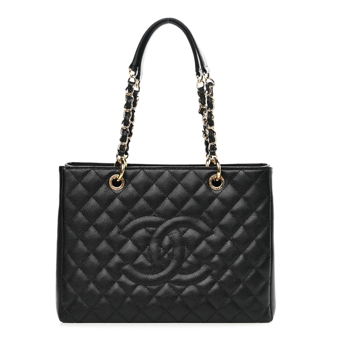 Caviar Quilted Grand Shopping Tote GST Black