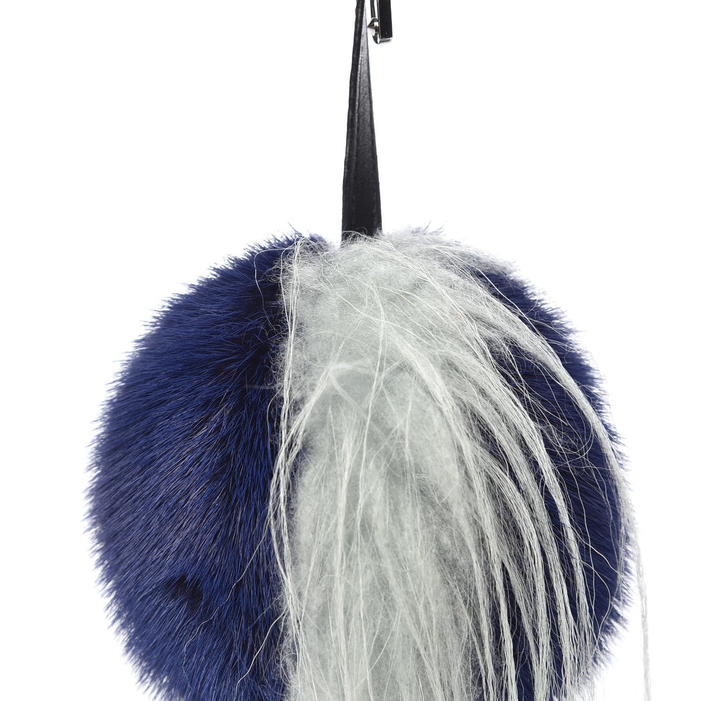 Mink Fox Fur QuTweet Birgami Bag Bug Charm Blue