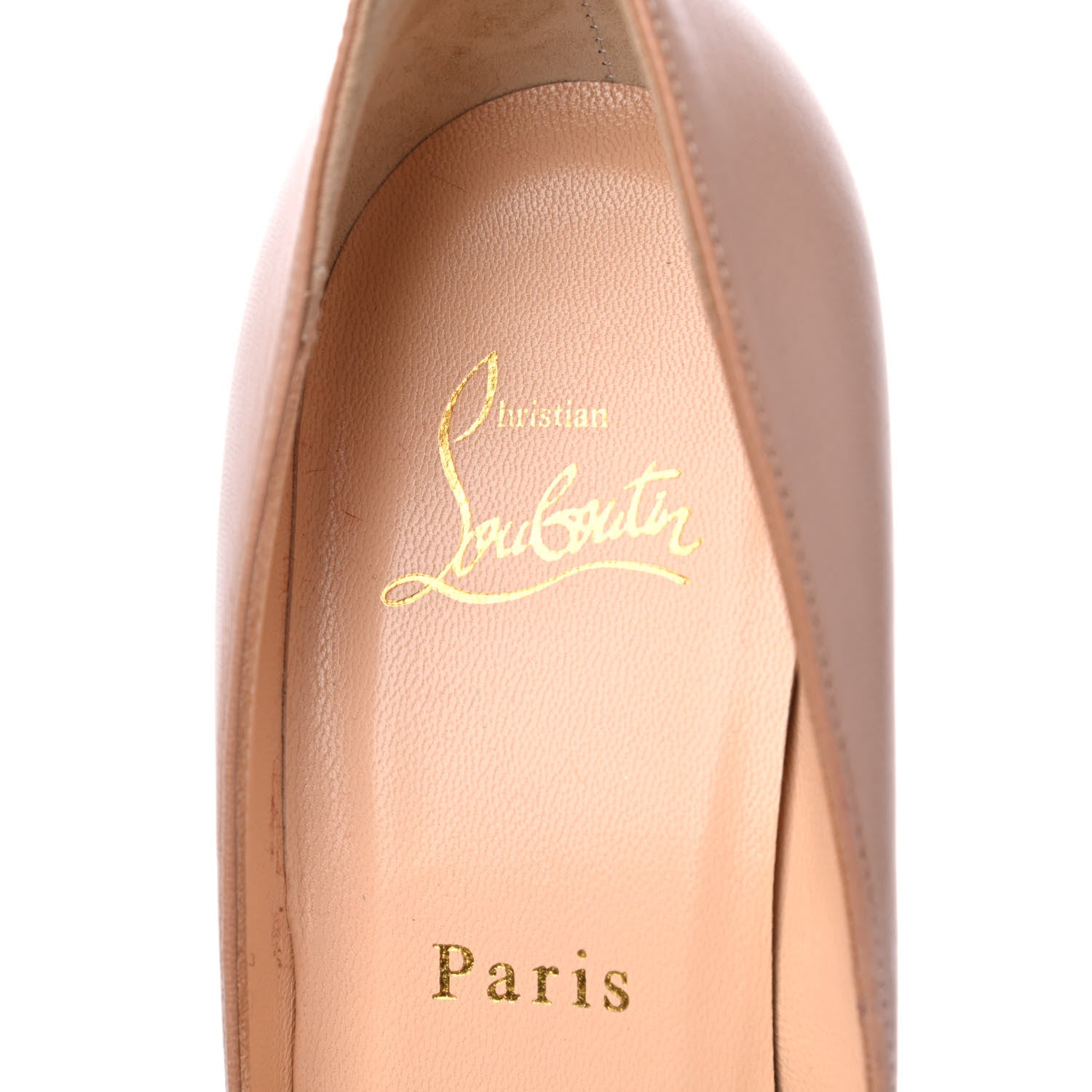 Christian Louboutin Nappa Apostrophy 100 Pumps 38.5 Nude 6 of 17