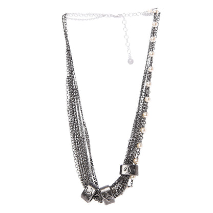 Chanel Pearl CC Multistrand Necklace Ruthenium 3 of 7