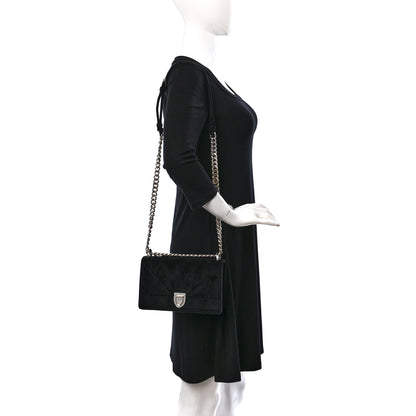 Christian Dior Velvet Medium Diorama Flap Bag Black 2 of 8