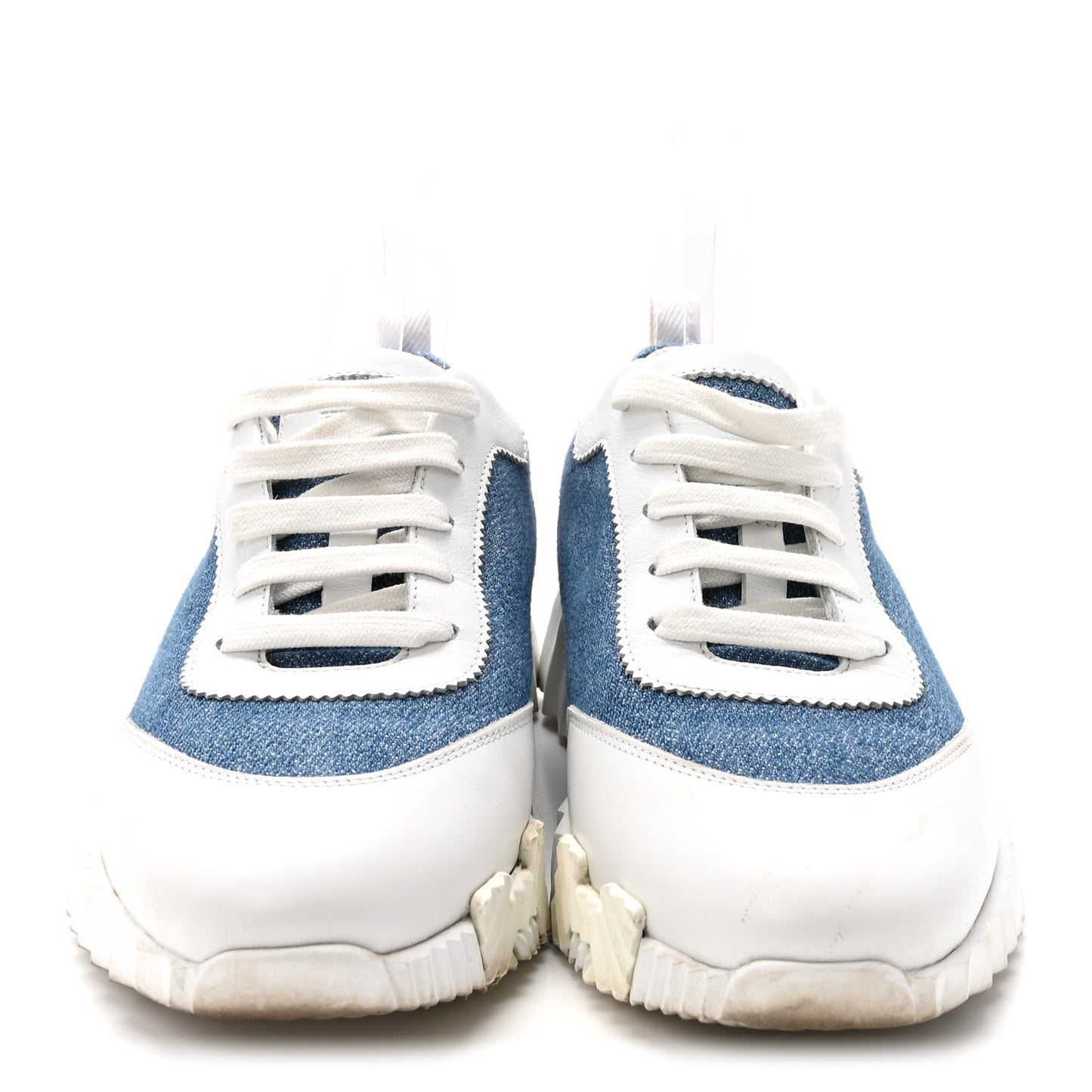 Denim Suede Goatskin Bouncing Sneakers 37 Bleu Clair White