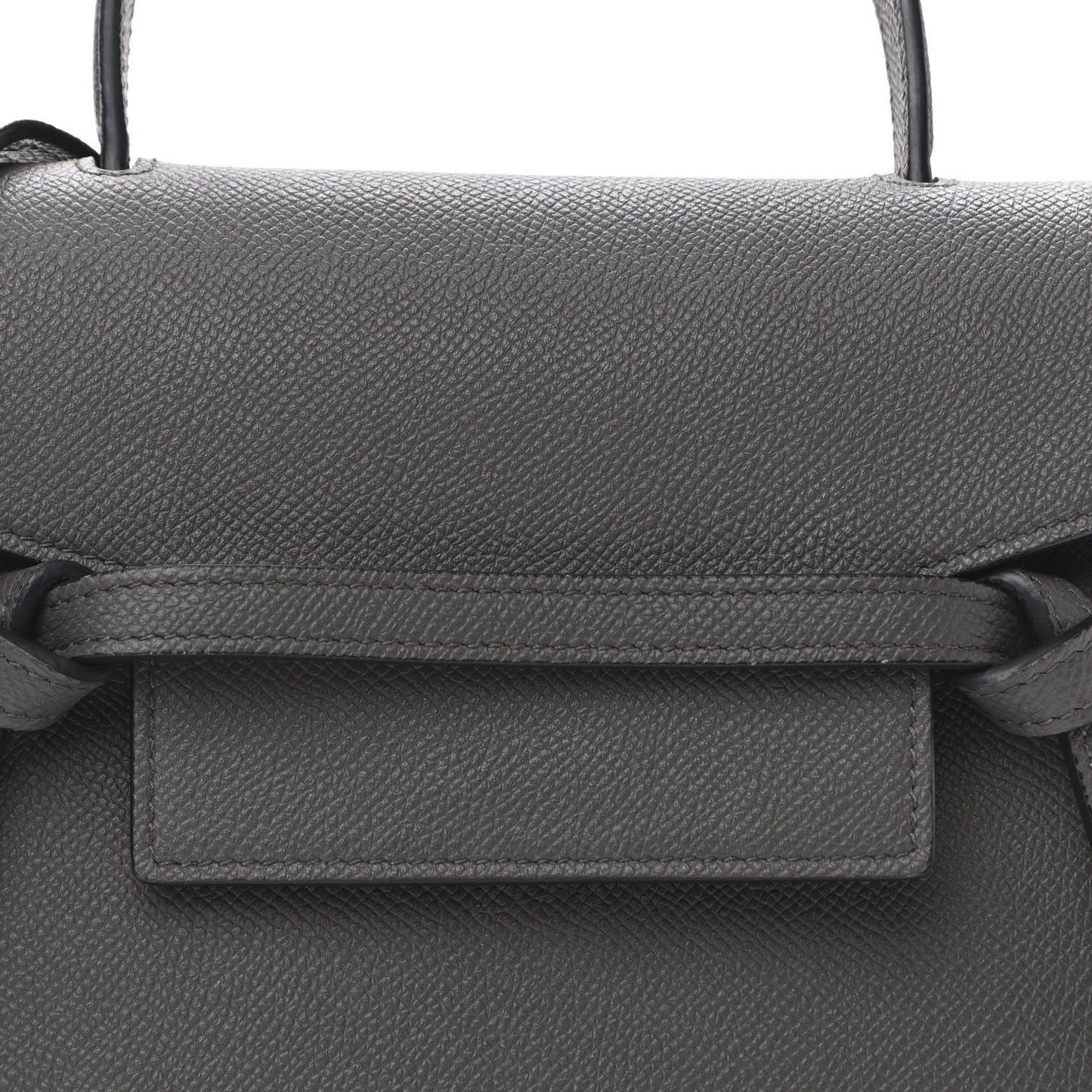 Grained Calfskin Nano Belt Bag Grey